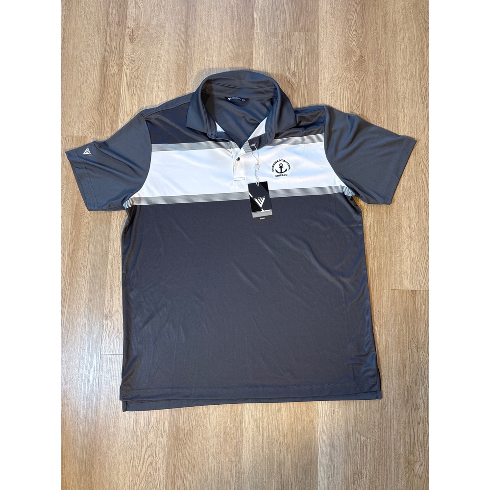 Harborside International Chicago Level Wear Polo Golf Shirt Mens XL Charcoal New